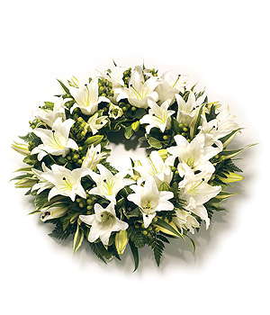 wreath - what my grandmothers wreath on her funeral looked like.