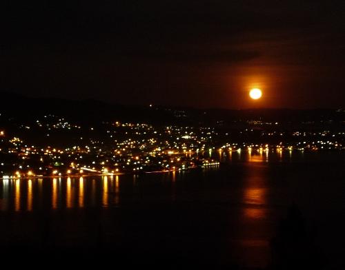 Super full moon on 6/5/12 - This is taken from a small mountain near my hometown.