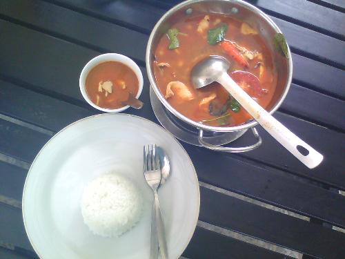 Tom Yum - Tom Yum is a food from Thailand. It tastes sour and spicy.