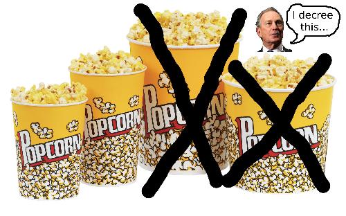 I decree - Bloomberg to ban large popcorn buckets