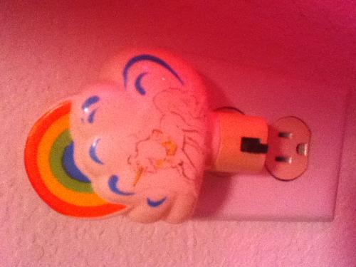 Unicorn Nightlight - The unicorn part of the nightlight is actually drawn-on by my Mother. I think I was 6 when she gave it to me.