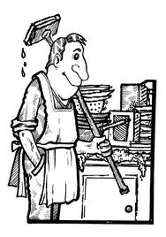 Househusband - A photo of a husband doing household chores.