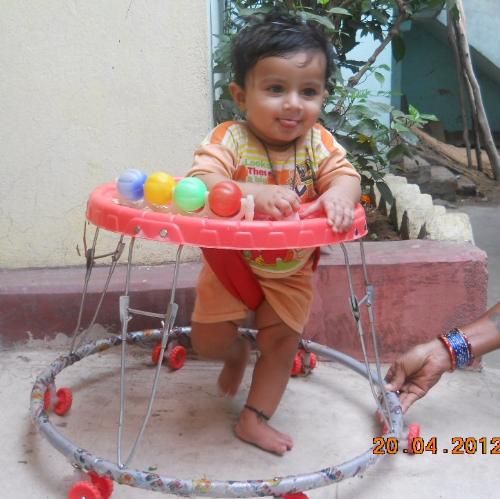 bishu my granson - he is 10 months young on his walker bishu my granson - he is 10 months young on his walker