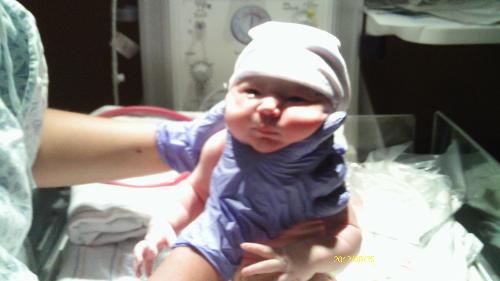 Keely - This is keely moments after she was born. She was so calm. And those eyes...wide open. She amazes me.