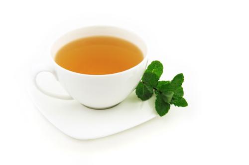 cup of tea - cup of tea with mint leafs