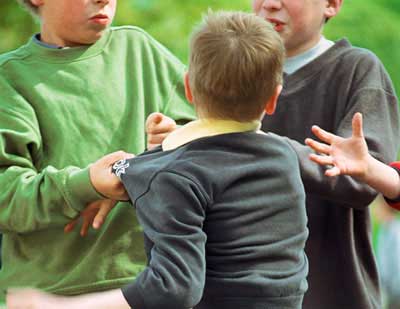 bullies - this is a situations mostly common in school... a child being bullied by superior children.