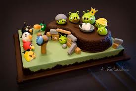 Angry Birds Cake - A photo of a cake inspired by the Angry Birds. Angry Birds Cake - A photo of a cake inspired by the Angry Birds.