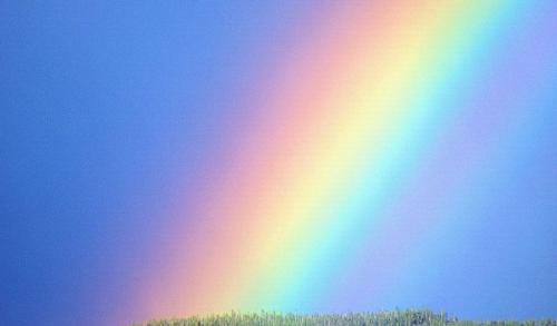 Rainbow - Rainbow is merely a large band of parallel stripes which displays a spectrum of color that make up the sun's white light.