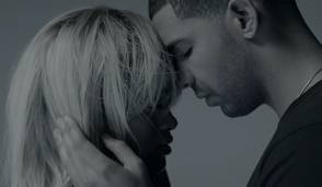 Drake and Rihanna - A photo of Drake and Rihanna from the video of the song "Take Care"