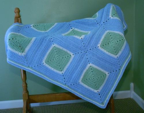 Baby Blanket - This is a baby blanket that I crocheted for an online friend last year for the cyber baby shower we held for her. 