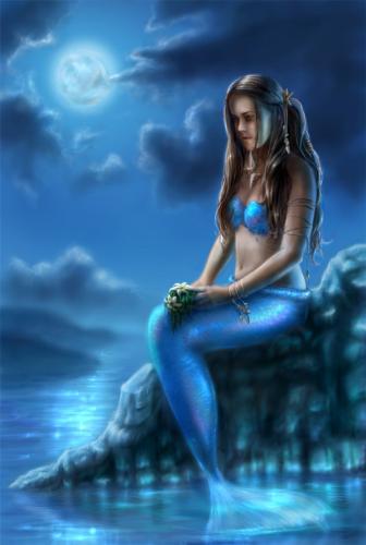 Mermaid - This picture is a mermaid visualized by man. It is not a real mermaid. 