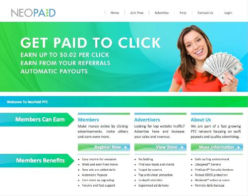 NeoPaid  - A new PTC site called NeoPaid which looks like Neobux