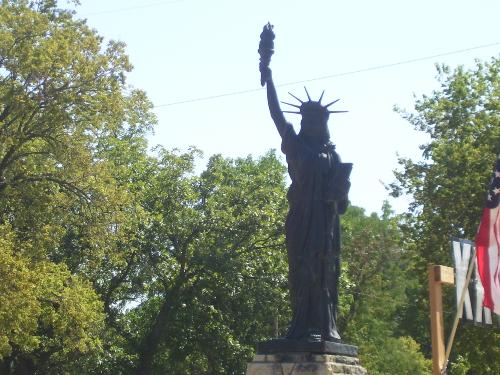 Little Liberty - A replica of the Statue of Liberty in Oakdale Park in Salina, Ks. She was purchased for the community by local Scouting organizations. The statue is about 8 ft. tall without the base. There are over 200 of these in 39 states.