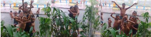raining - children playing in the rain raining - children playing in the rain