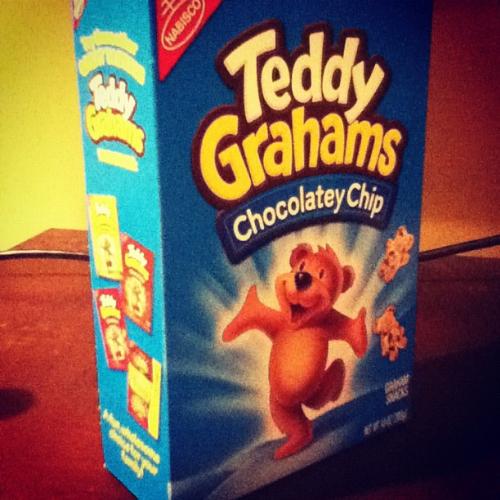 Chocolate Chip Teddy Grahams! - A box of Teddy Grahams chocolate chip flavor. They are the best snack ever.