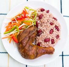 rice and peas - This is a Jamaican tradition , we normally cook this on Sunday .