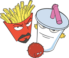 Aqua Teen Hunger Force - Meatwad, Shake, and Fry from Aqua Teen Hunger Force on Adult Swim.