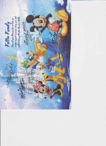 Disney Thank you card - A card we received from Disney World after our vacation