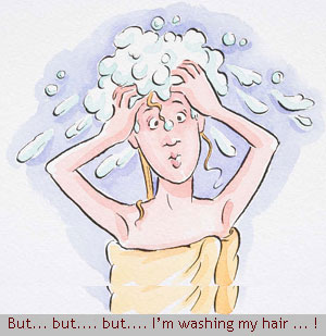 Washing hair - Washing hair from bathing soap