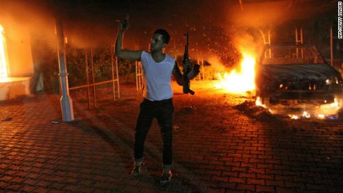 Libya Protest At US Embassy - An armed protester in the protest at Libya&#039;s America embassy