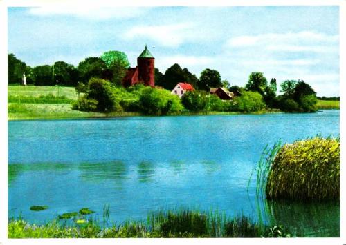 Skanderborg - A lake and a church in Skanderborg, Denmark