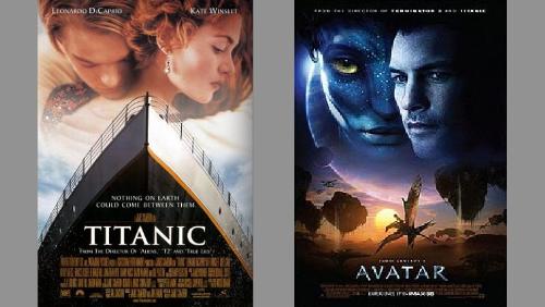 titanic and avatar posters - Titanic and Avatar posters both directed by James Cameron.