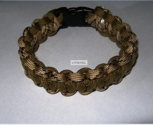 survival bracelet - An example of a paracord survival bracelet done in cayote brown and desert camouflage