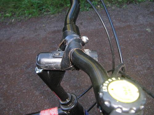 Light attached to bicycle with electrical tape. - Works just fine. Light attached to bicycle with electrical tape. - Works just fine.