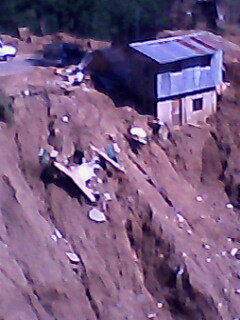 Landslide - One of the many shots taken from the site that killed many after one devastating typhoon that caused this major landslide.