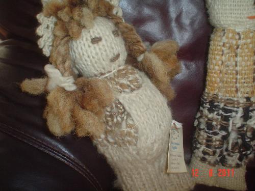 Knitted doll - I bought this doll from the lady who made it when it wasn´t finished. I fell in love will the doll, the only pregnant doll I´ve seen.