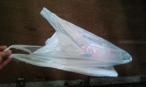 typical plastic bag - A plastic bag used in groceries. We keep on reusing them here at home.