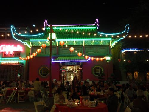 Los Angeles Chinatown Outdoor Dinner - This was taken at a wedding reception in Chinatown, in Los Angeles. Los Angeles Chinatown Outdoor Dinner - This was taken at a wedding reception in Chinatown, in Los Angeles.