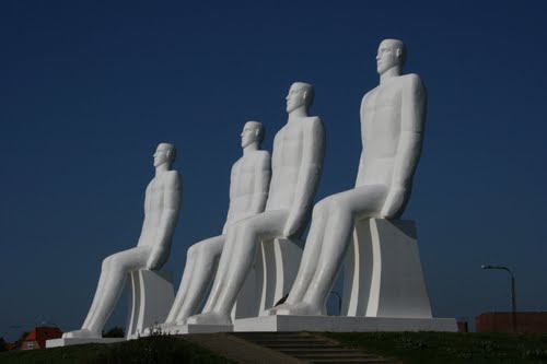 The 4 men in Esbjerg, Denmark - A huge sculpture in Esbjerg