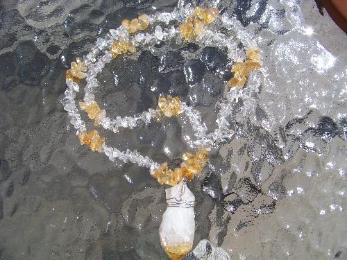Citrine - I love using different crystals when I create jewelry. One of my favorites is Citrine, like in this necklace here.