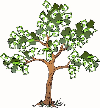 Money tree - Branches of the money tree helping each other earn money online.