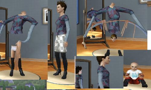 sims 3 beware of the boots and t-shirt of doom - I hate this glitchy custom content