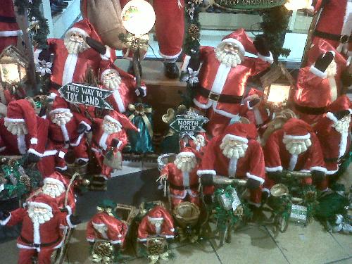 Santa Clause - Santas in the mall.