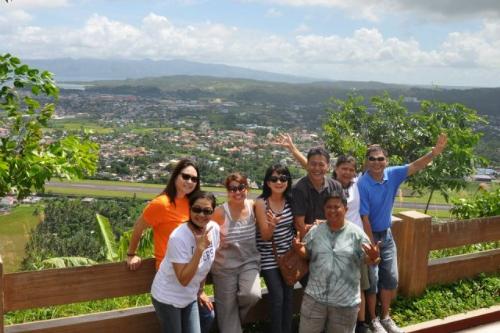 Me and My high School Batchmates - This was taken on Lingnon Hill, one of the nice places just here in our province. We toured our batchmate who came home from the US.