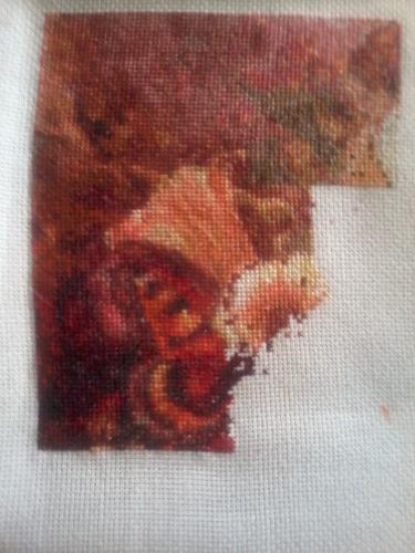 Psyche's Butterfly - I am still on page one but this is such small stitching (22ct) you have to go a little slower. But the vivid colors keep me wanting to work on it. Psyche's Butterfly - I am still on page one but this is such small stitching (22ct) you have to go a little slower. But the vivid colors keep me wanting to work on it.