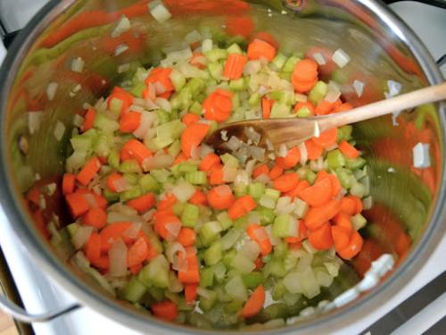 Cooking carrots - Carrots,celery,lovage