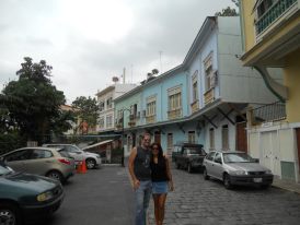 Bryce and Diana in Ecuador - This is from our walk through downtown Guayaquil. We had just finished walking the malecon, which is the boardwalk along the inlet. She used to work with the shipping lanes directing ships from all over the world to the port and controlling traffic. She gave me a tour of the city and made sure I tried all the different fruits in shakes that my gringo ears had never even heard of. Bryce and Diana in Ecuador - This is from our walk through downtown Guayaquil. We had just finished walking the malecon, which is the boardwalk along the inlet. She used to work with the shipping lanes directing ships from all over the world to the port and controlling traffic. She gave me a tour of the city and made sure I tried all the different fruits in shakes that my gringo ears had never even heard of.
