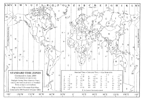 Time zone - international - This map covers international time zones