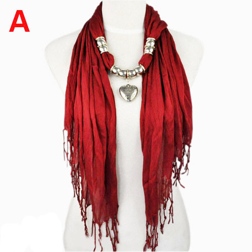 jewelry scarf - scarf with a heart charms
