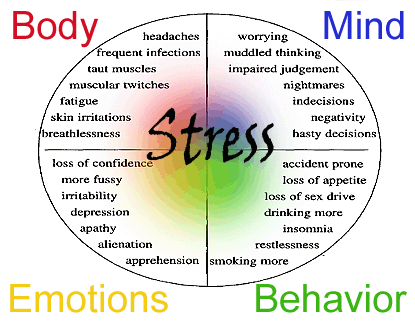 stress - stress symptoms on health and body