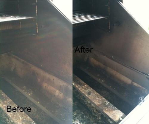 Ultimate Grill Cleaner - These pictures were taken 5 minutes apart. You can see the grime is gone from the right side, and I wasn&#039;t even finished cleaning it completely. This is chemical free cleaning at its best! Go norwex. 