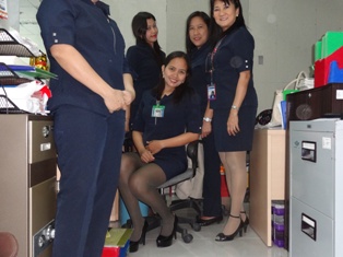 The Blue uniform - As usual , i like to be in skirt.