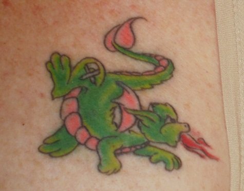 My birthday tattoo. - I got this little guy for my birthday last year. His name is Feist. He has changed the way I see myself as he's everything I'm not. He's courageous, brave, strong, good looking and he has the ability to attract wealth.   We are going to Vietnam soon and I hope to get him a big sister.