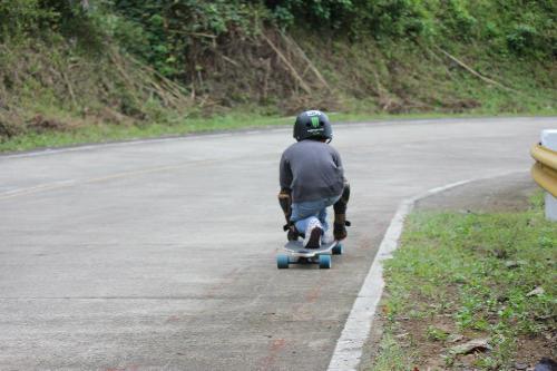 His first longboard competition.  - Here&#039;s my son on a down hill longboard competition. 