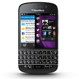 Blackberry Q10 - The Blackberry Q10 has similar design as the Blackberry Bold.