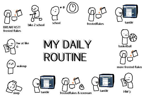 routine - daily routine cartoon